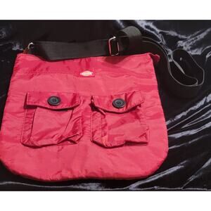 Dickies Shoulder ToteBag Purse:Retro Great Condition, Red, Black Strap Pockets